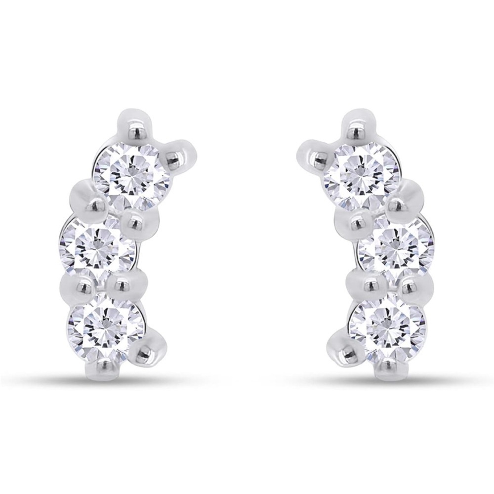 14k Triple Diamond Earrings